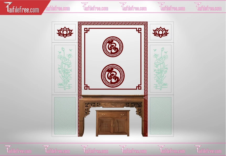Mẫu File Vector CNC Phòng Thờ Đẹp_CNC160
