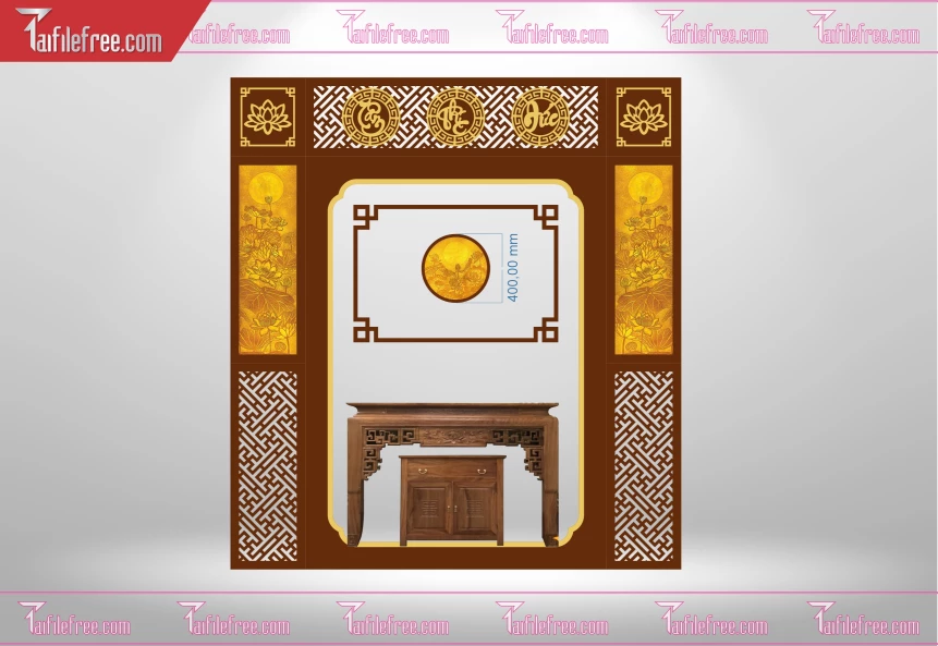 Mẫu File Vector CNC Phòng Thờ Đẹp_CNC161
