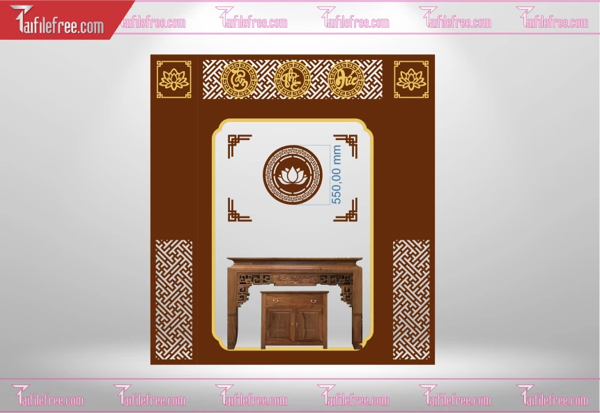 Mẫu File Vector CNC Phòng Thờ Đẹp_CNC162