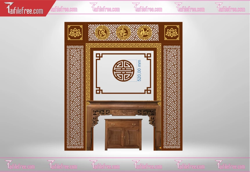 Mẫu File Vector CNC Phòng Thờ Đẹp_CNC163