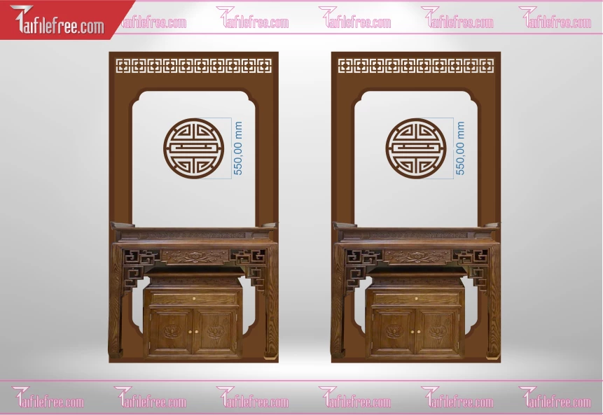 Mẫu File Vector CNC Phòng Thờ Đẹp_CNC164