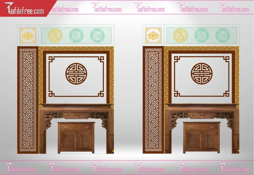 Mẫu File Vector CNC Phòng Thờ Đẹp_CNC166