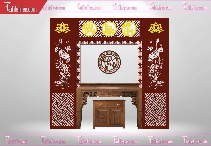 Mẫu File Vector CNC Phòng Thờ Đẹp_CNC169