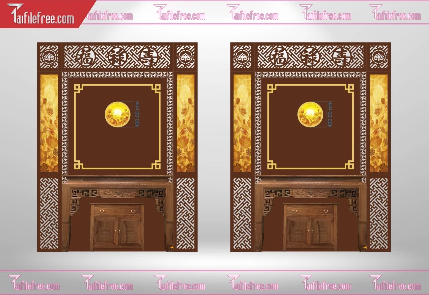 Mẫu File Vector CNC Phòng Thờ Đẹp_CNC174