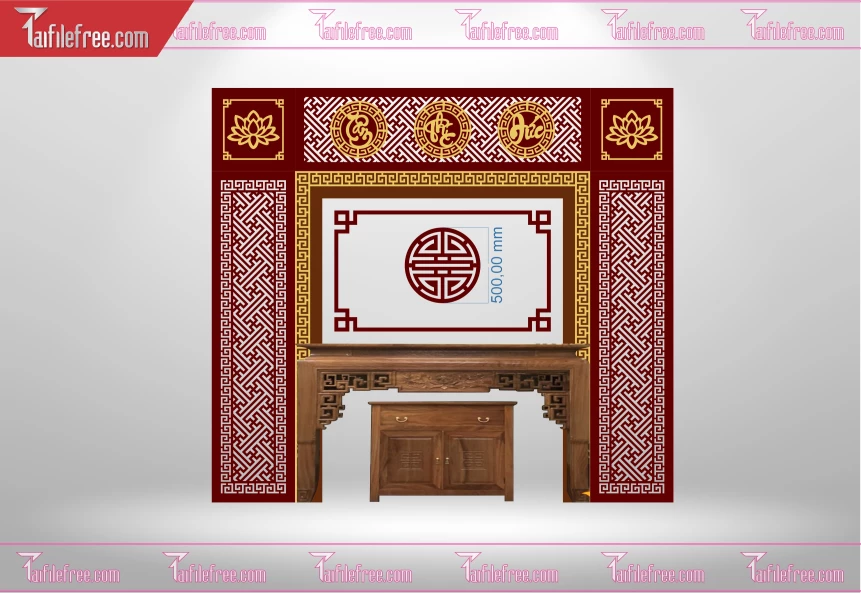Mẫu File Vector CNC Phòng Thờ Đẹp_CNC175