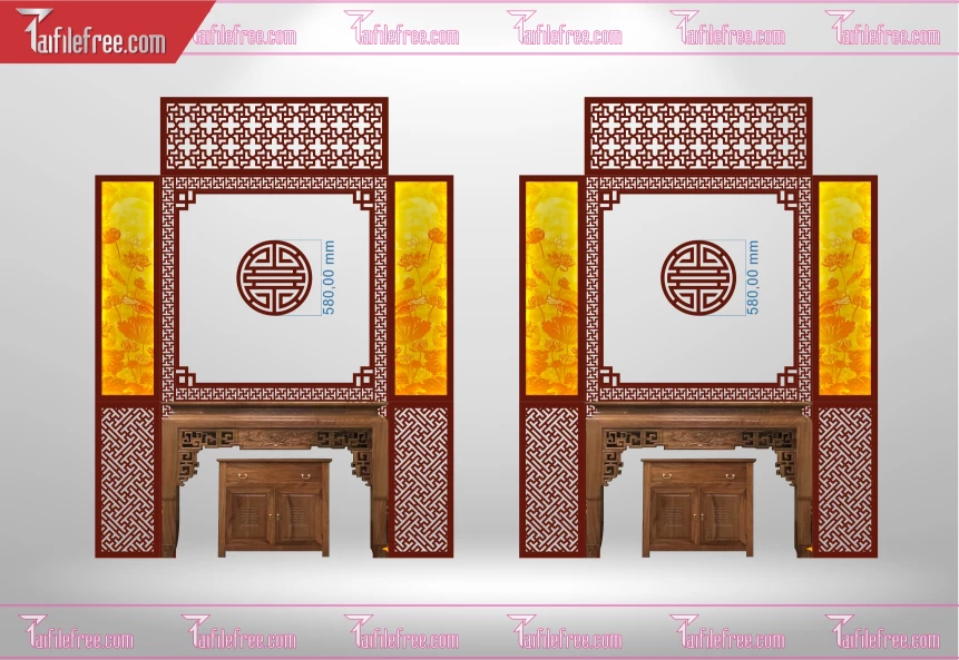 Mẫu File Vector CNC Phòng Thờ Đẹp_CNC176