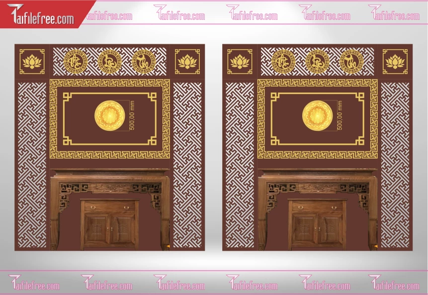 Mẫu File Vector CNC Phòng Thờ Đẹp_CNC178