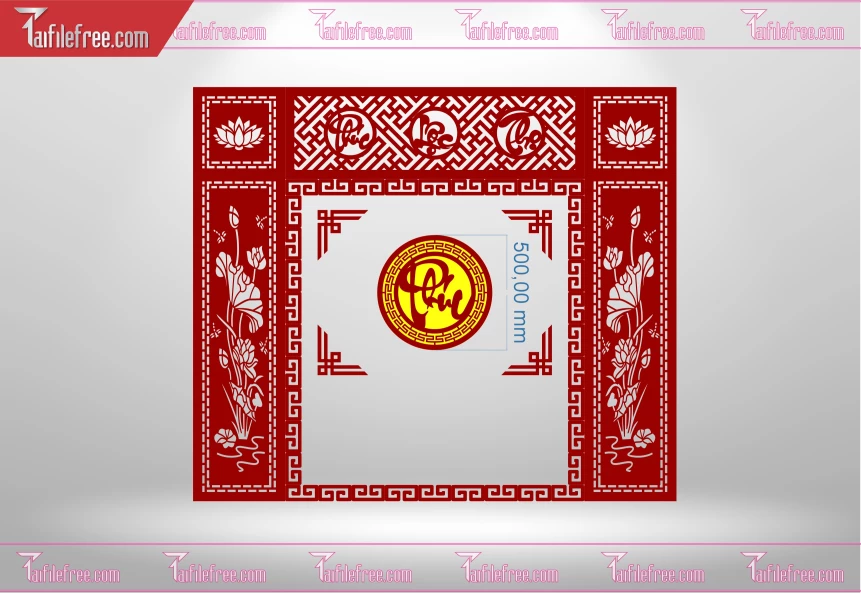 Mẫu File Vector CNC Phòng Thờ Đẹp_CNC179