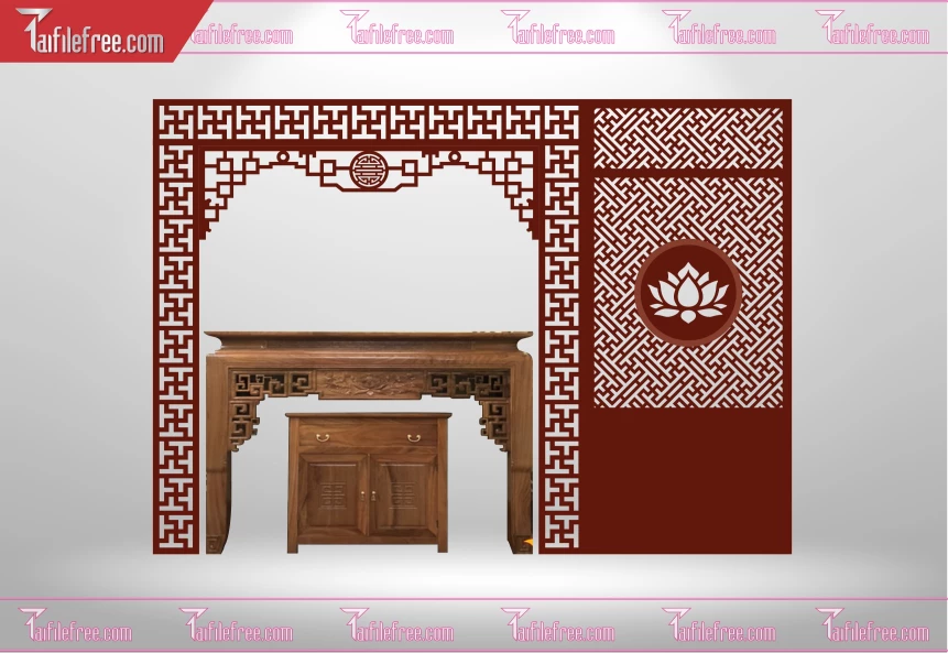 Mẫu File Vector CNC Phòng Thờ Đẹp_CNC180