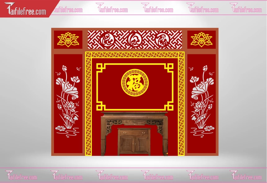 Mẫu File Vector CNC Phòng Thờ Đẹp_CNC181