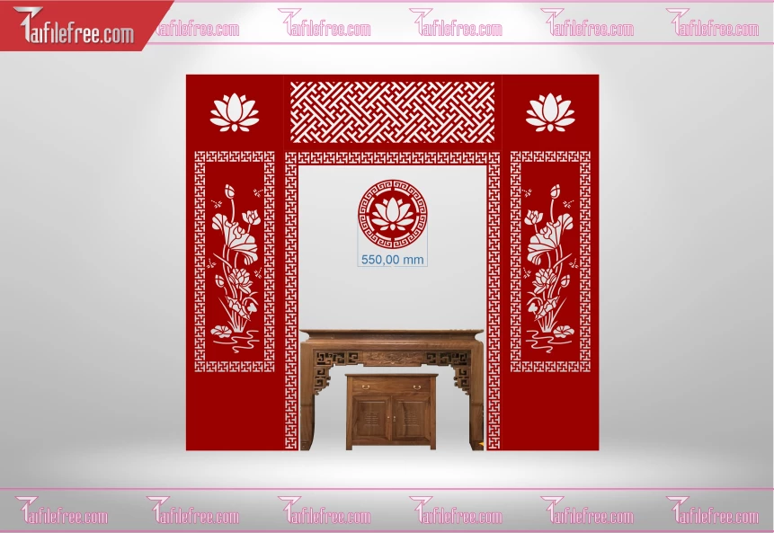 Mẫu File Vector CNC Phòng Thờ Đẹp_CNC182