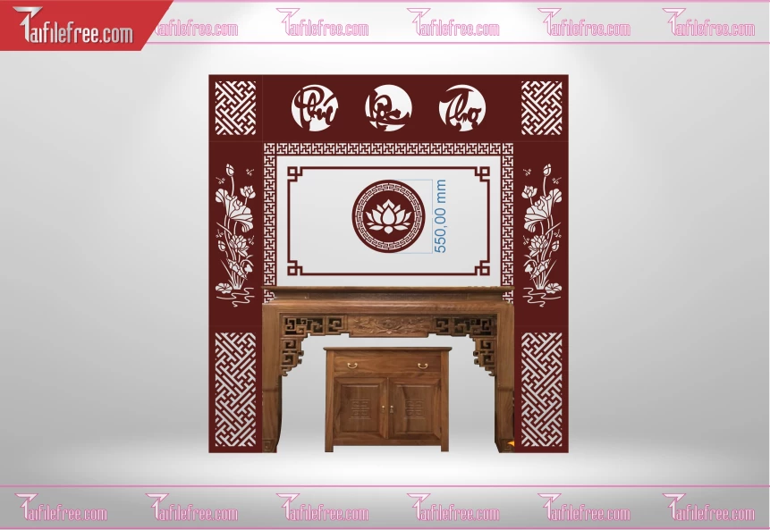 Mẫu File Vector CNC Phòng Thờ Đẹp_CNC183