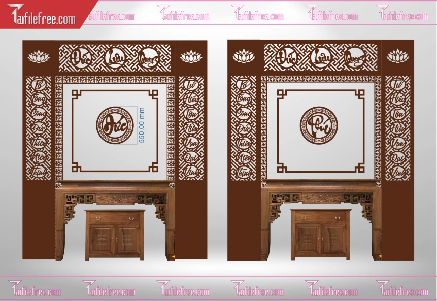 Mẫu File Vector CNC Phòng Thờ Đẹp_CNC184
