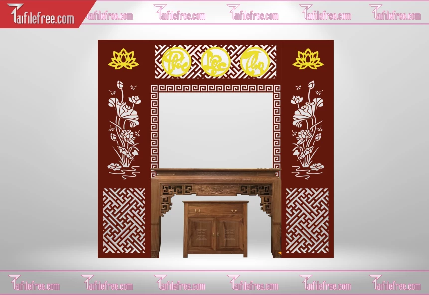 Mẫu File Vector CNC Phòng Thờ Đẹp_CNC187