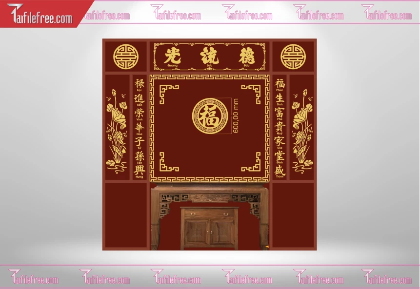 Mẫu File Vector CNC Phòng Thờ Đẹp_CNC189