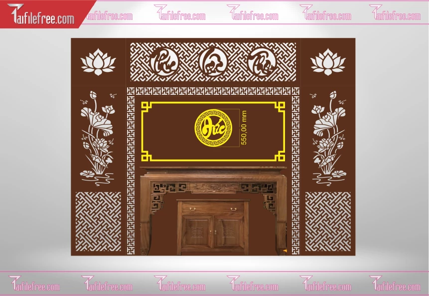 Mẫu File Vector CNC Phòng Thờ Đẹp_CNC190