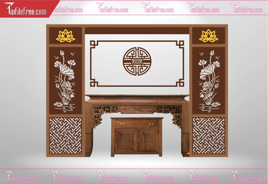 Mẫu File Vector CNC Phòng Thờ Đẹp_CNC191