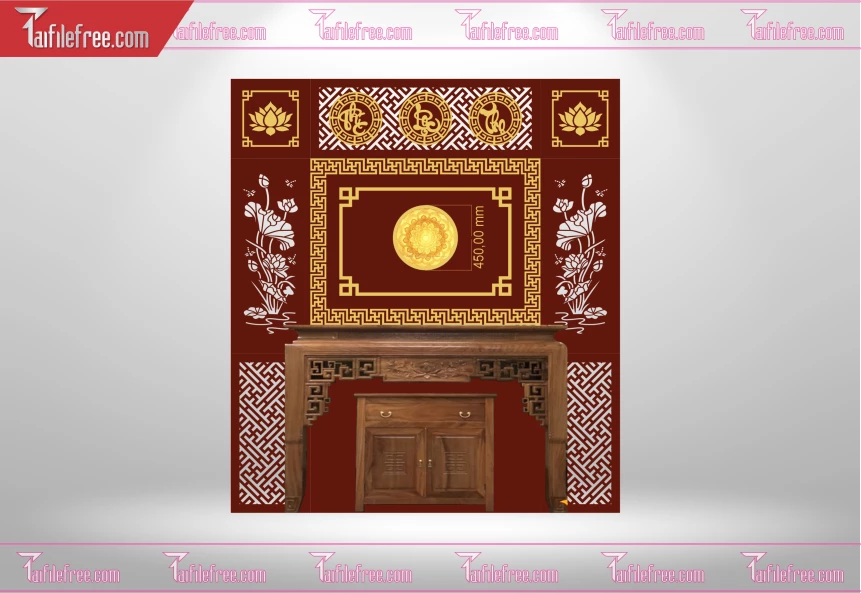 Mẫu File Vector CNC Phòng Thờ Đẹp_CNC192