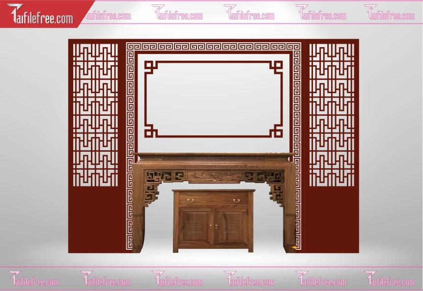 Mẫu File Vector CNC Phòng Thờ Đẹp_CNC193