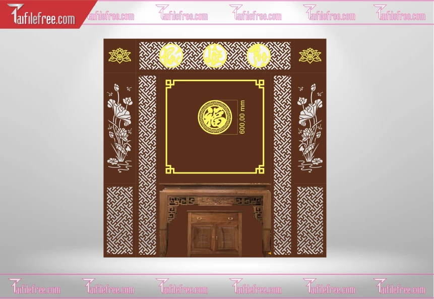Mẫu File Vector CNC Phòng Thờ Đẹp_CNC197