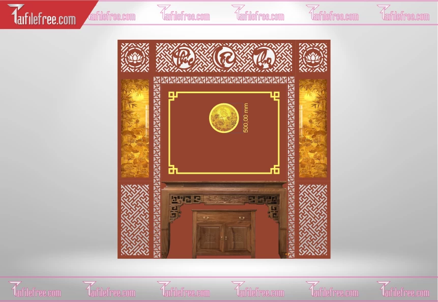 Mẫu File Vector CNC Phòng Thờ Đẹp_CNC201