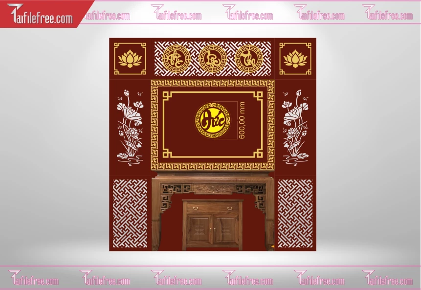 Mẫu File Vector CNC Phòng Thờ Đẹp_CNC203