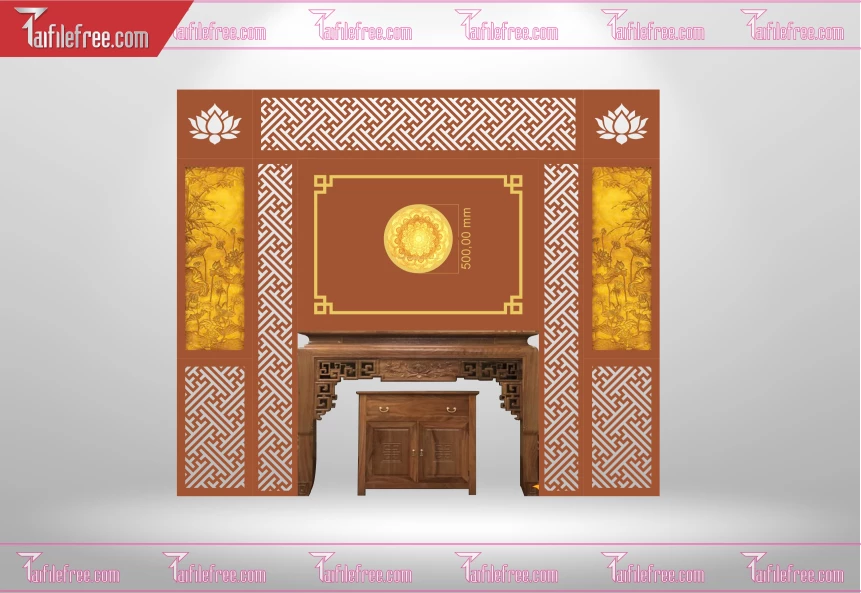 Mẫu File Vector CNC Phòng Thờ Đẹp_CNC208
