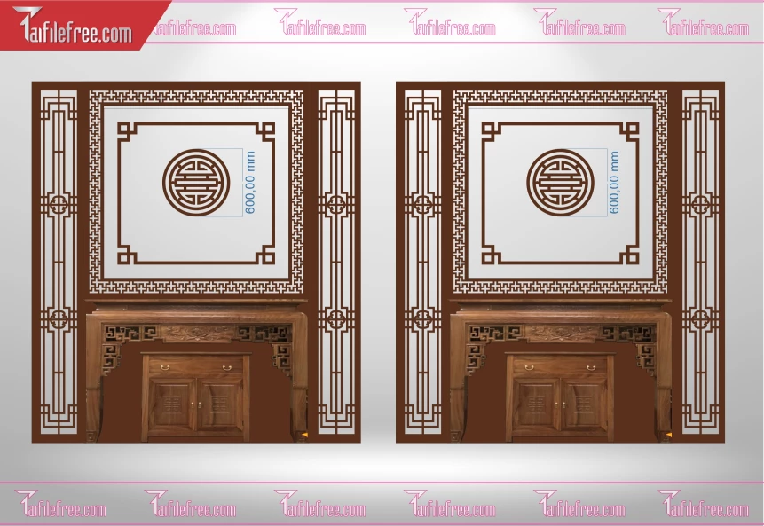 Mẫu File Vector CNC Phòng Thờ Đẹp_CNC210