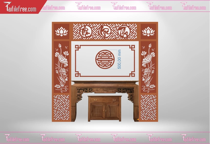 Mẫu File Vector CNC Phòng Thờ Đẹp_CNC211