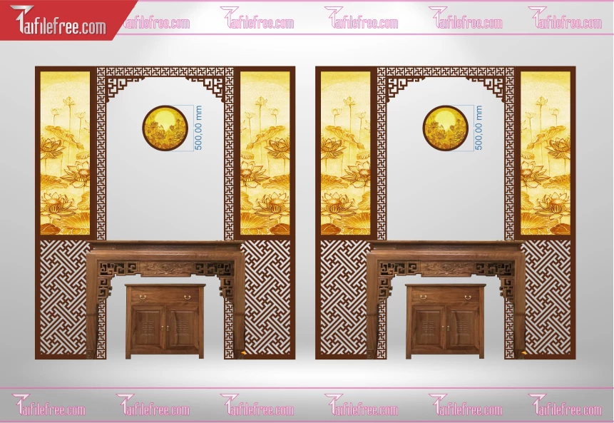 Mẫu File Vector CNC Phòng Thờ Đẹp_CNC212