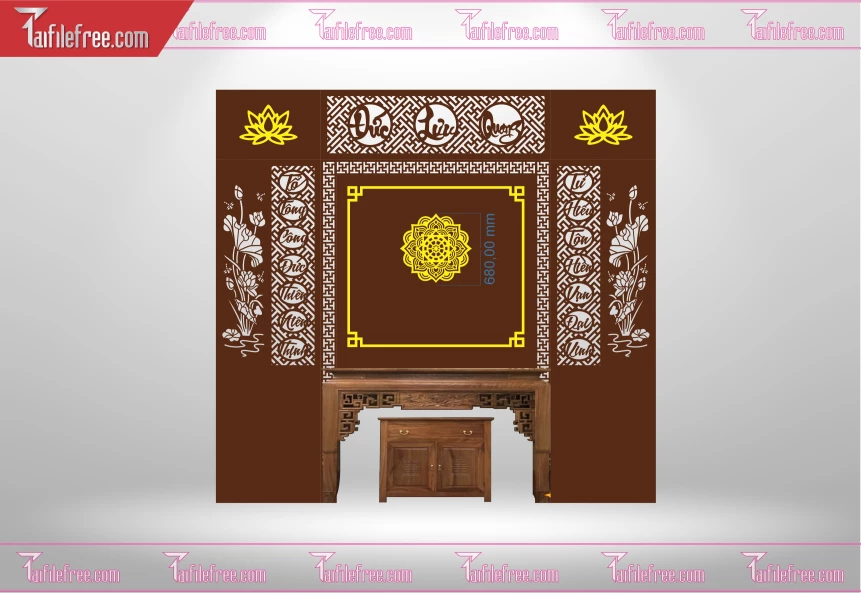 Mẫu File Vector CNC Phòng Thờ Đẹp_CNC213
