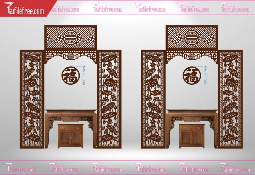 Mẫu File Vector CNC Phòng Thờ Đẹp_CNC214
