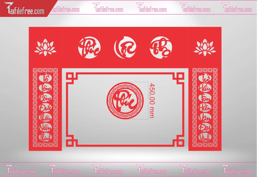 Mẫu File Vector CNC Phòng Thờ Đẹp_CNC215