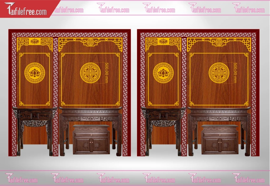 Mẫu File Vector CNC Phòng Thờ Đẹp_CNC216