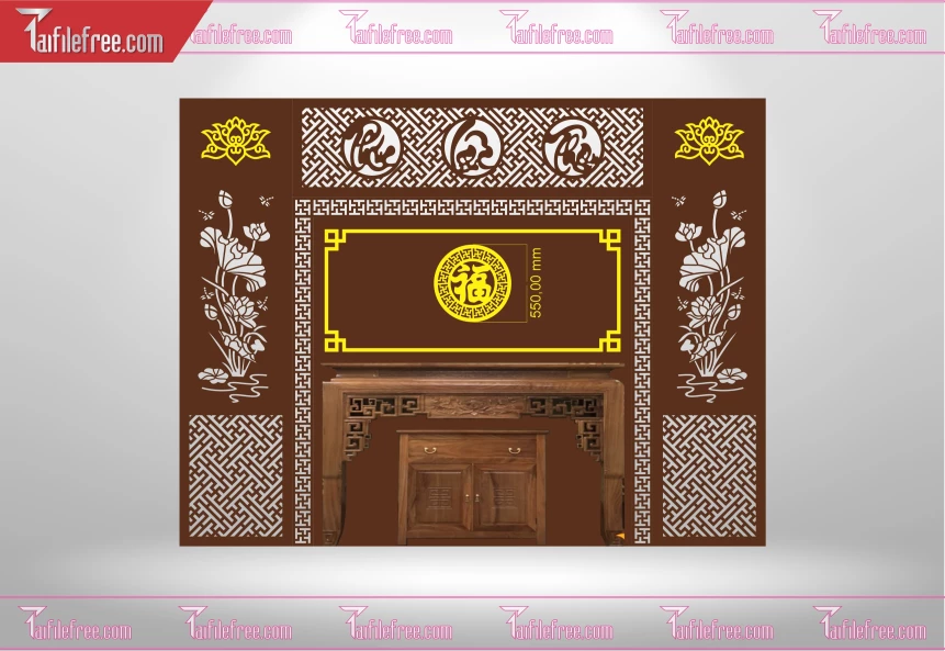 Mẫu File Vector CNC Phòng Thờ Đẹp_CNC217