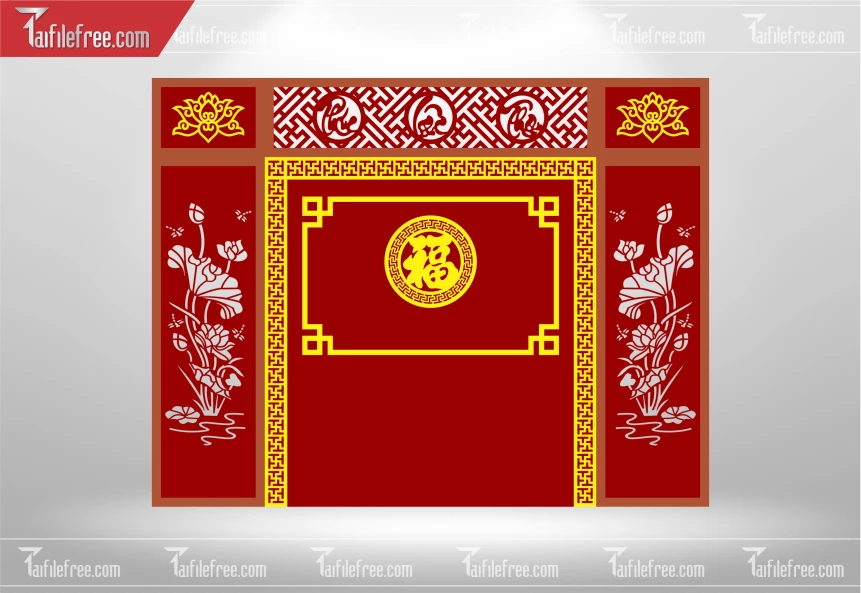 Mẫu File Vector CNC Phòng Thờ Đẹp_CNC219