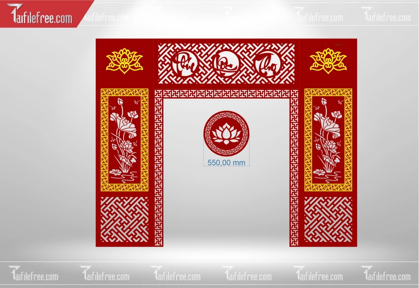 Mẫu File Vector CNC Phòng Thờ Đẹp_CNC220