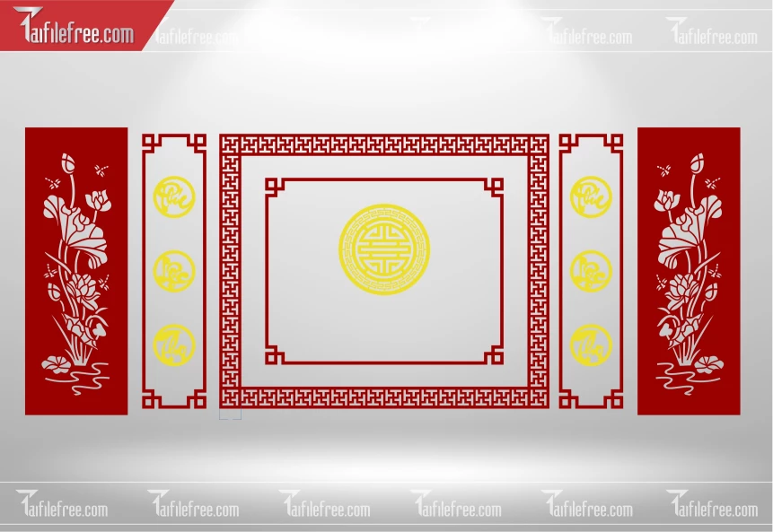 Mẫu File Vector CNC Phòng Thờ Đẹp_CNC227