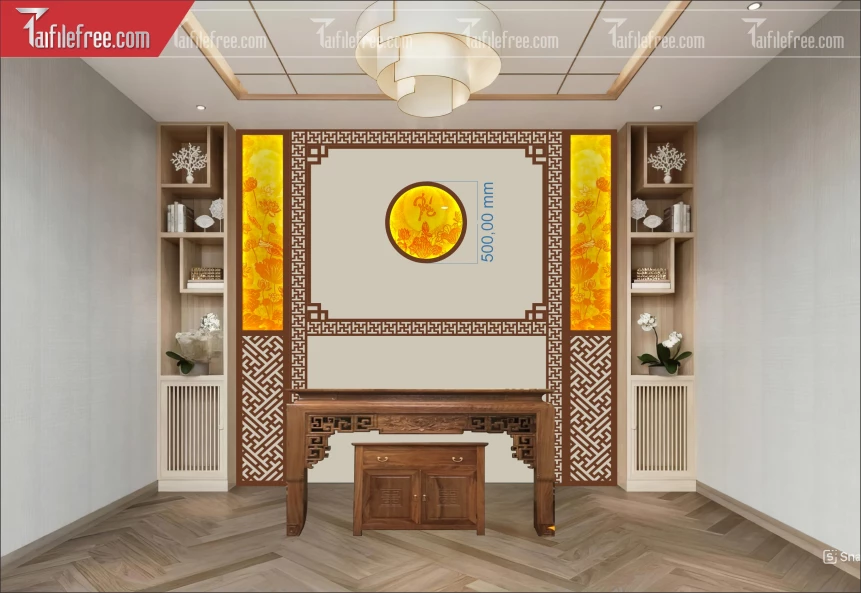 Mẫu File Vector CNC Phòng Thờ Đẹp_CNC230