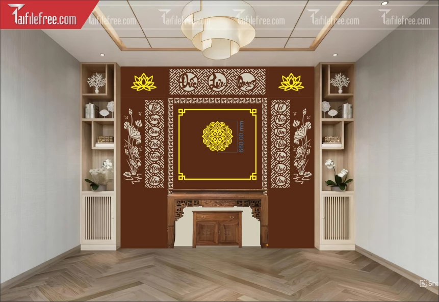 Mẫu File Vector CNC Phòng Thờ Đẹp_CNC232