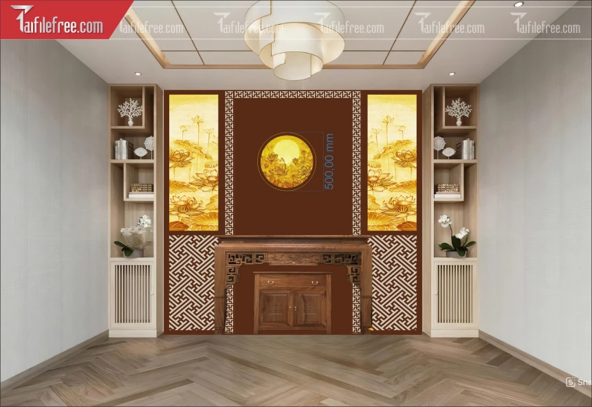 Mẫu File Vector CNC Phòng Thờ Đẹp_CNC233