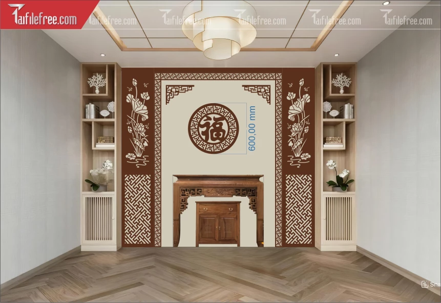 Mẫu File Vector CNC Phòng Thờ Đẹp_CNC234
