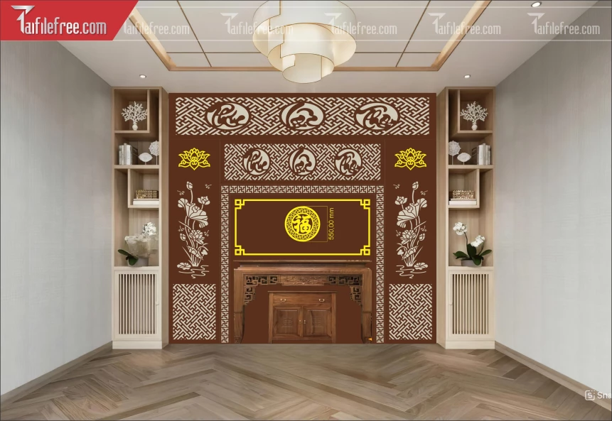 Mẫu File Vector CNC Phòng Thờ Đẹp_CNC235