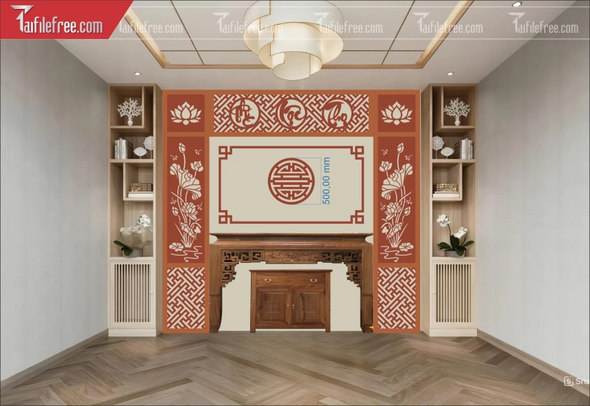 Mẫu File Vector CNC Phòng Thờ Đẹp_CNC236