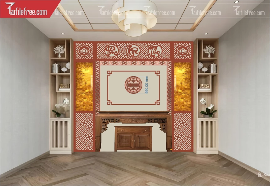 Mẫu File Vector CNC Phòng Thờ Đẹp_CNC238