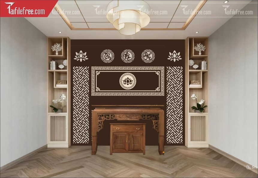 Mẫu File Vector CNC Phòng Thờ Đẹp_CNC239