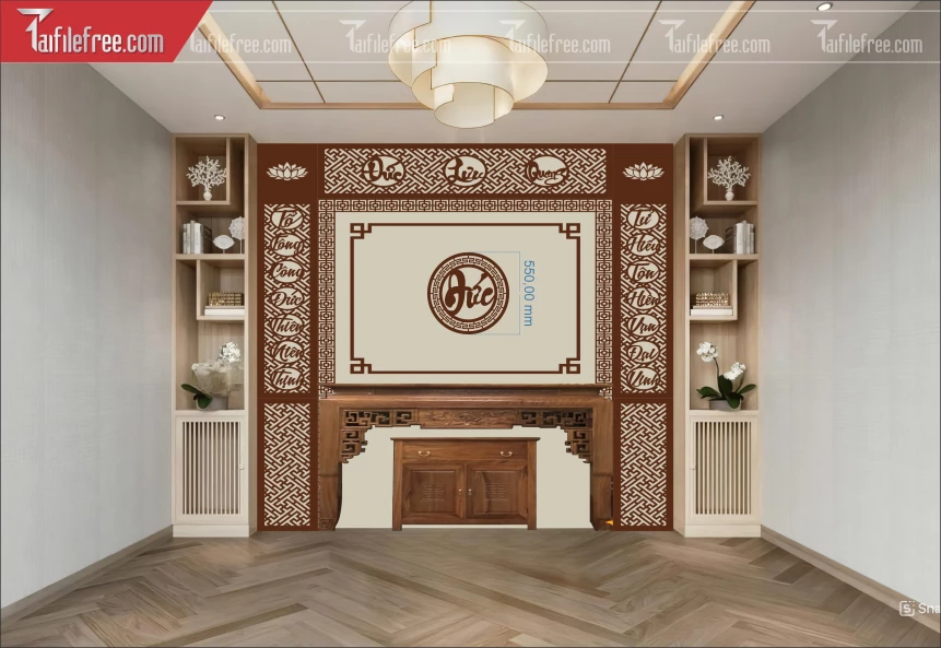 Mẫu File Vector CNC Phòng Thờ Đẹp_CNC240