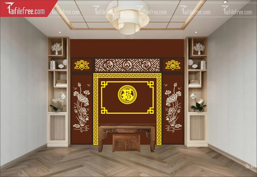 Mẫu File Vector CNC Phòng Thờ Đẹp_CNC241