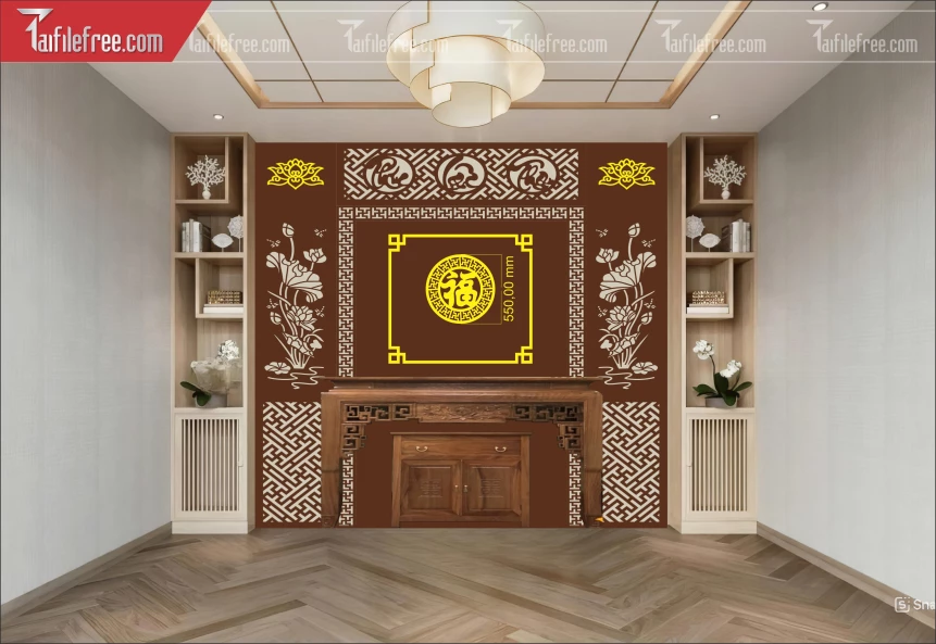 Mẫu File Vector CNC Phòng Thờ Đẹp_CNC242