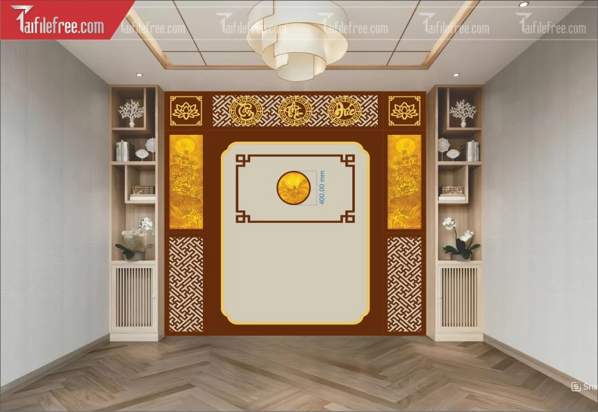 Mẫu File Vector CNC Phòng Thờ Đẹp_CNC243